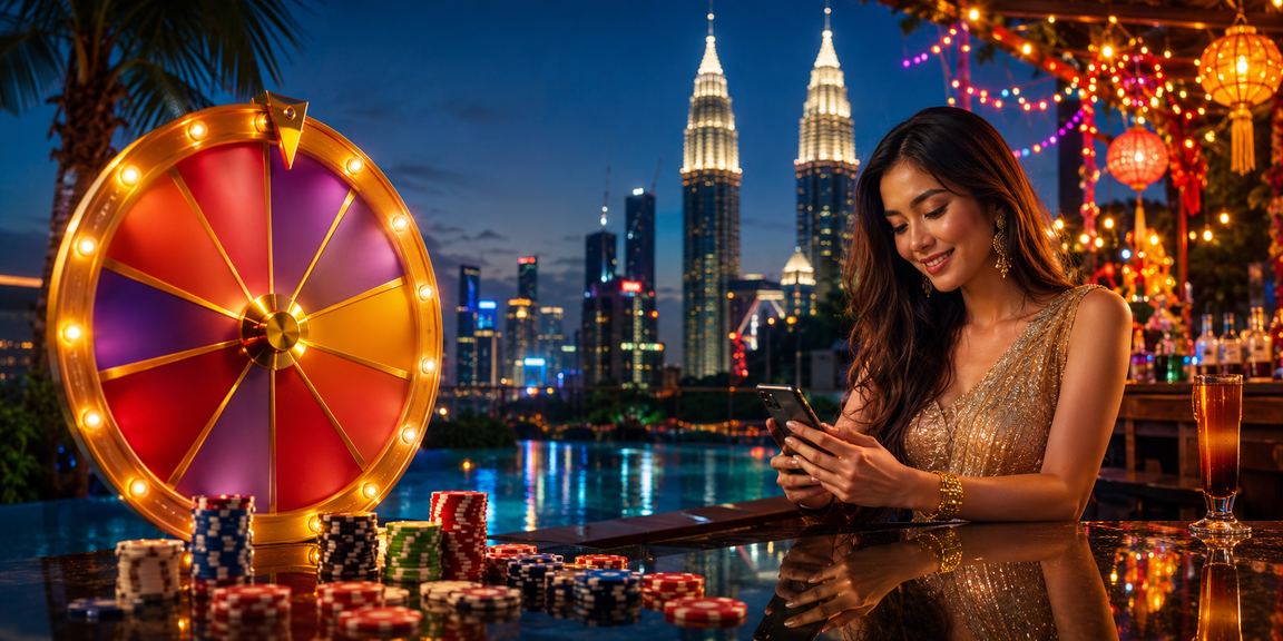 Pemain kasino roulette di Kuala Lumpur dengan suasana gaya Melayu moden